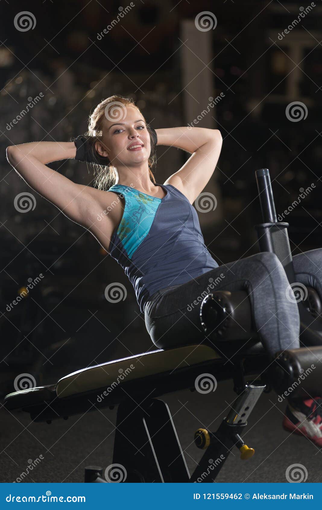 Woman Doing Strength Exercises for Abs Muscles Stock Photo - Image of ...