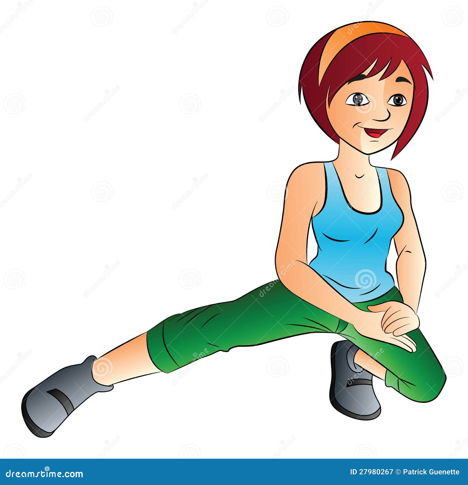 Woman Doing A Stretching Exercise, Illustration Stock ...