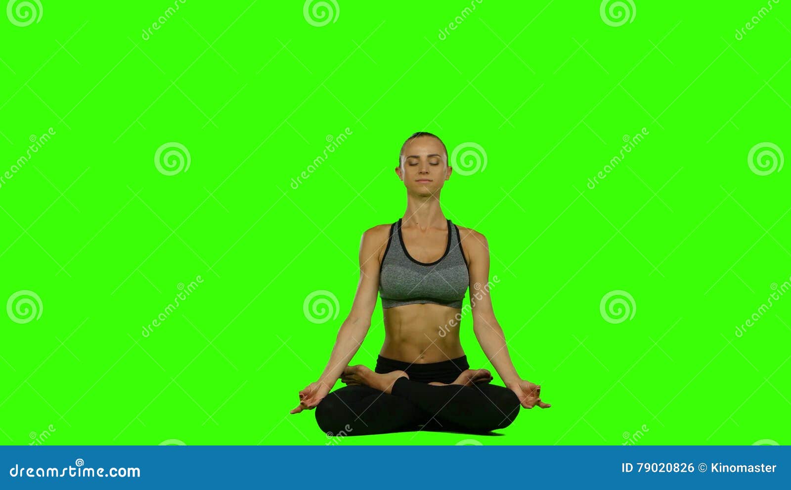 Woman Doing Yoga Meditation. Green Screen Stock Footage - Video of fitness,  human: 79020826