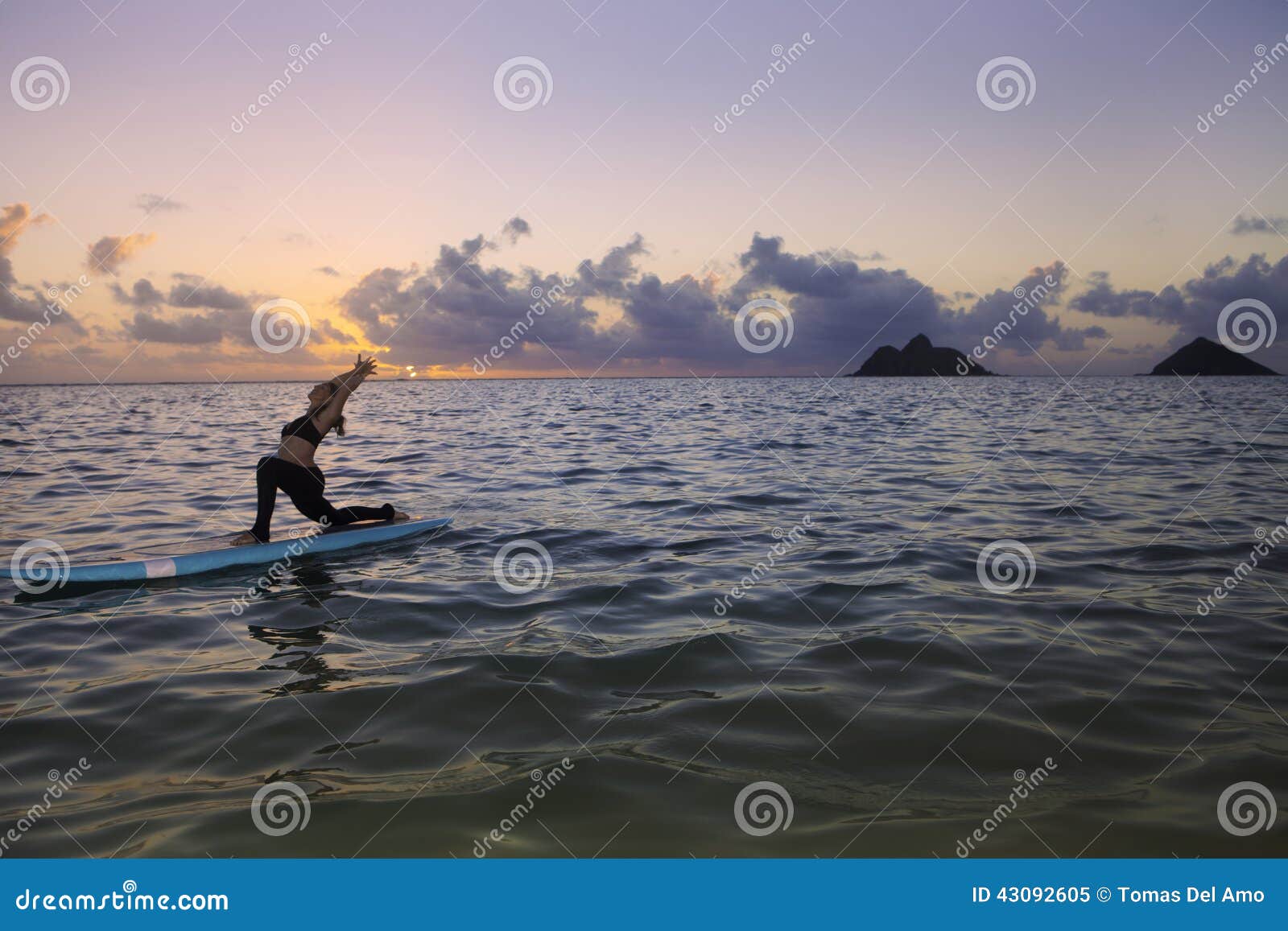 Woman Doing Yoga on a Paddle Board Stock Image - Image of sunrise ...