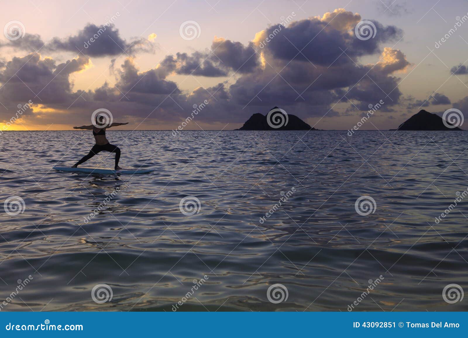 Woman Doing Yoga on a Paddle Board Stock Image - Image of workout ...