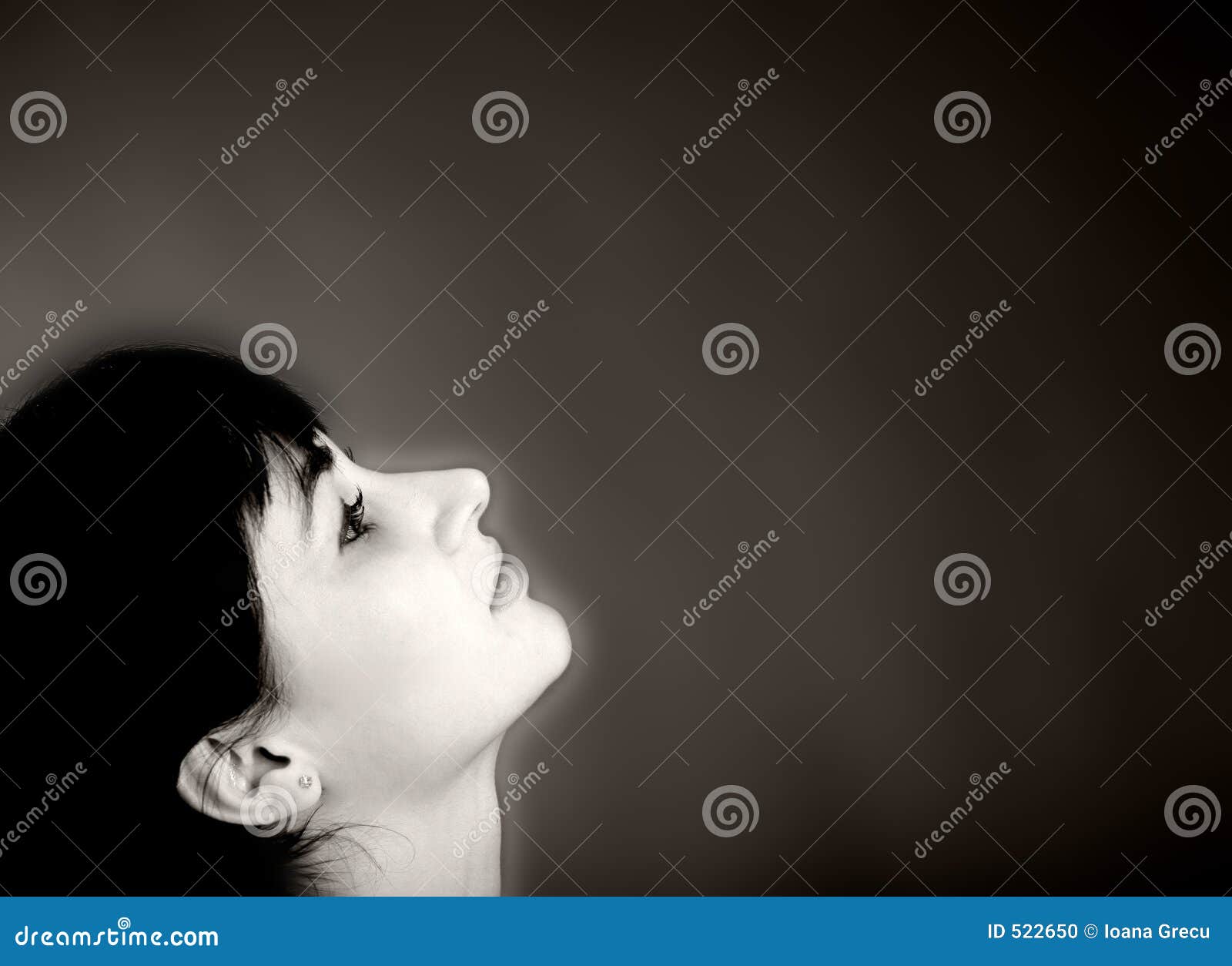 Woman dreaming away stock photo. Image of dark, white, dreaming - 522650