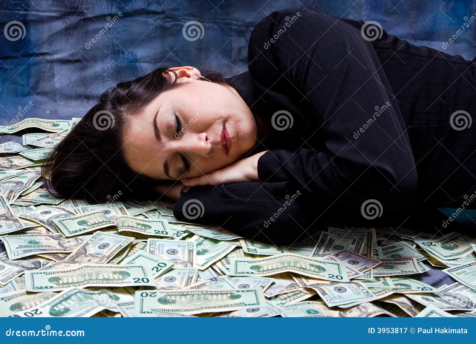 Woman dreaming about money stock image. Image of millionaire - 3953817