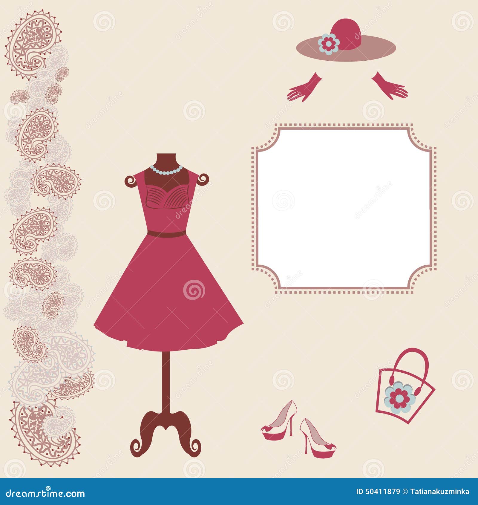 Woman Dress on Dummy - Vector Illustration Stock Vector - Illustration ...