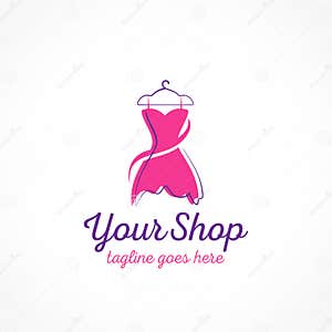 Woman Dress Shop Logo Design Online Store For Women Clothing Brand 