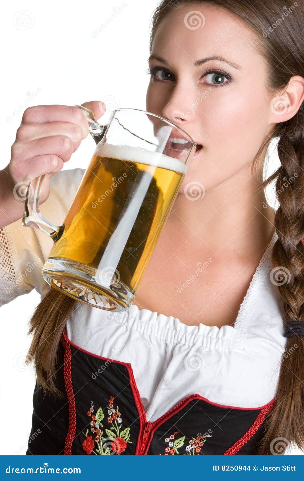 Woman Drinking Beer stock photo. Image of beautiful, pretty 8250944
