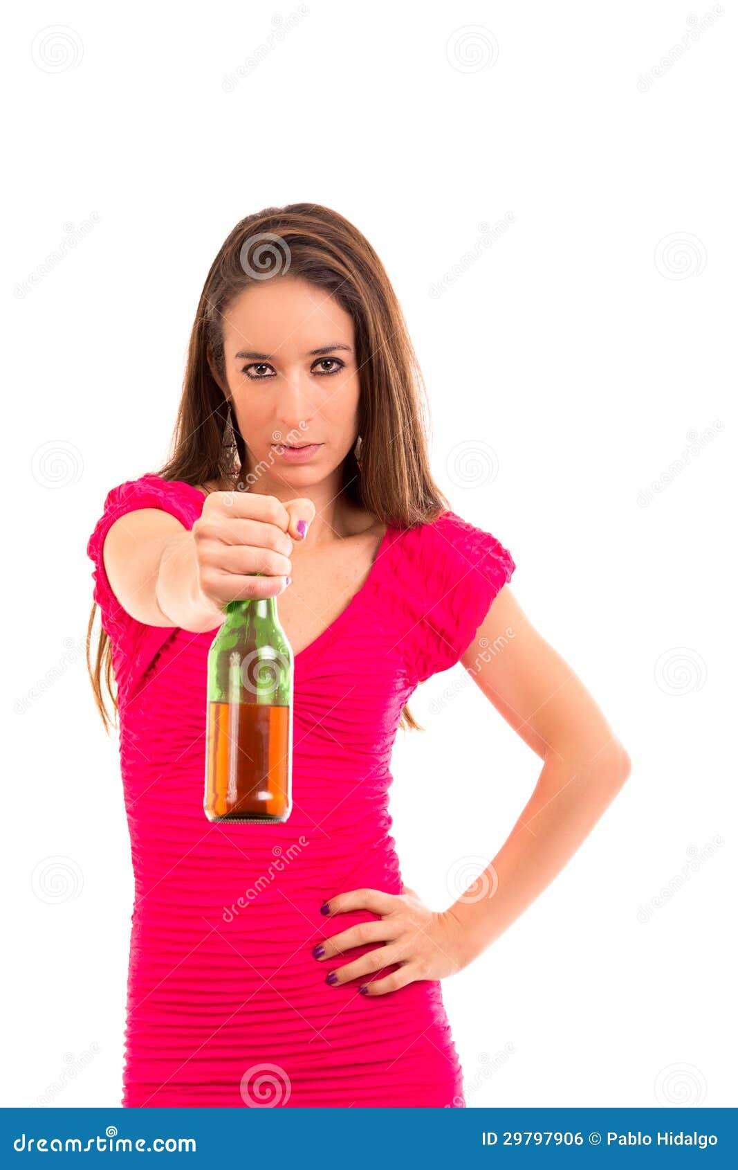 Woman Drinking Beer Royalty Free Stock Image - Image: 29797906