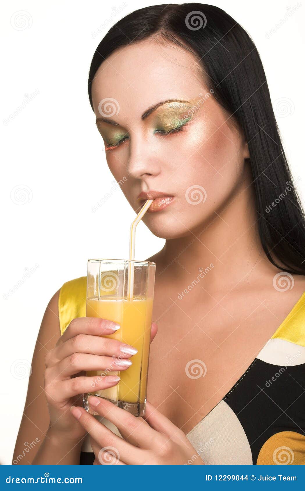 Woman Drinking Orange Juice Close Up Stock Photo Image of health