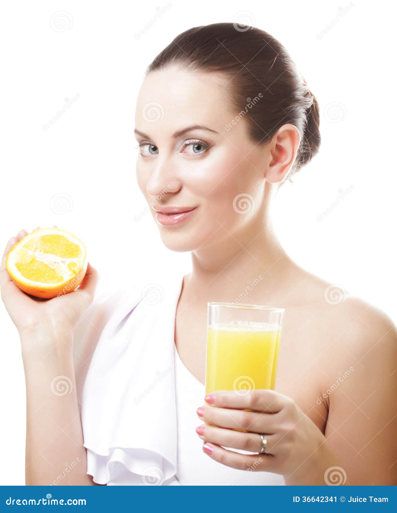 Woman Drinking Orange Juice Stock Image Image of person, cutout 36642341