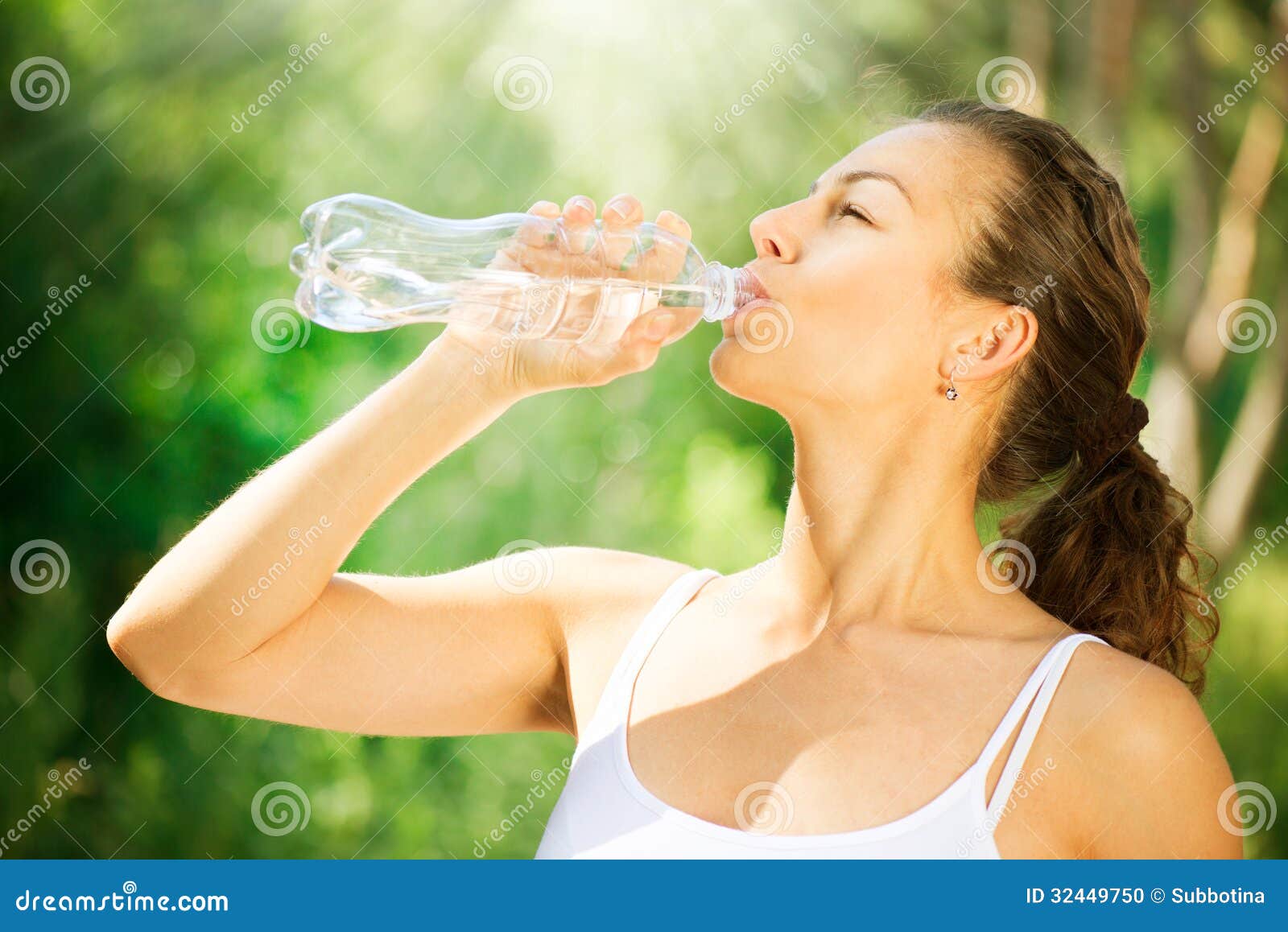 woman drinking water