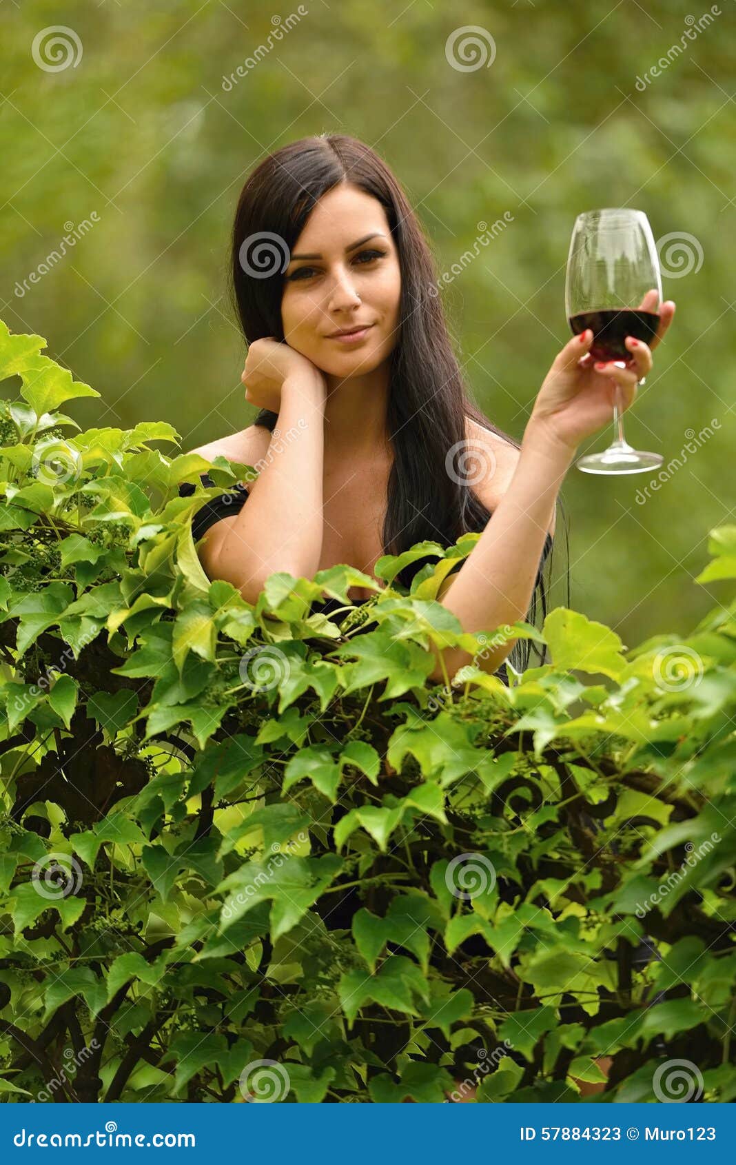 Woman drinking wine. stock image. Image of dress, glass - 57884323