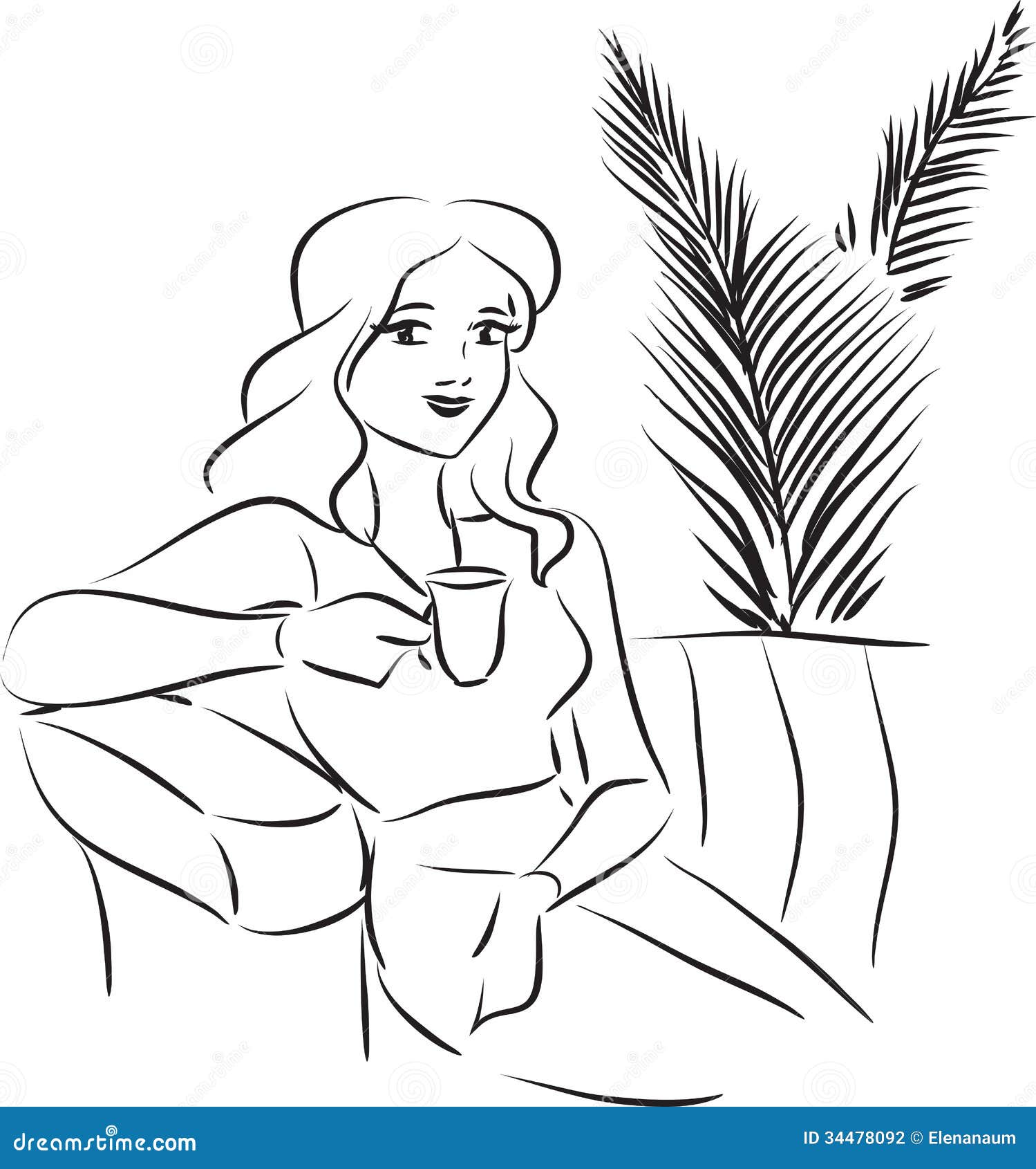 clipart of lady drinking coffee - photo #49