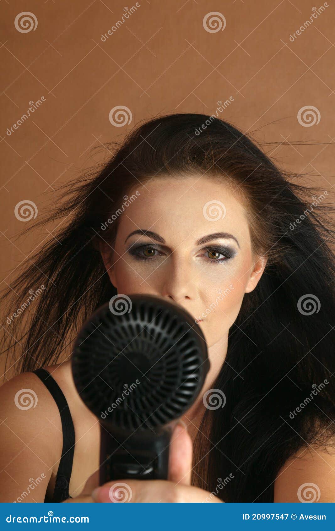 Woman drying hair stock image. Image of drying, adult 20997547