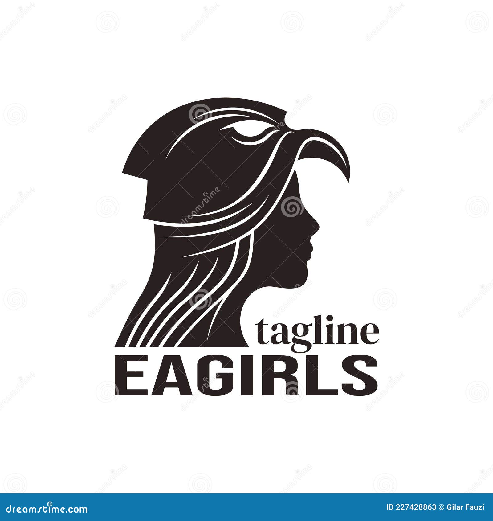 Woman and eagle logo stock vector. Illustration of vector - 227428863