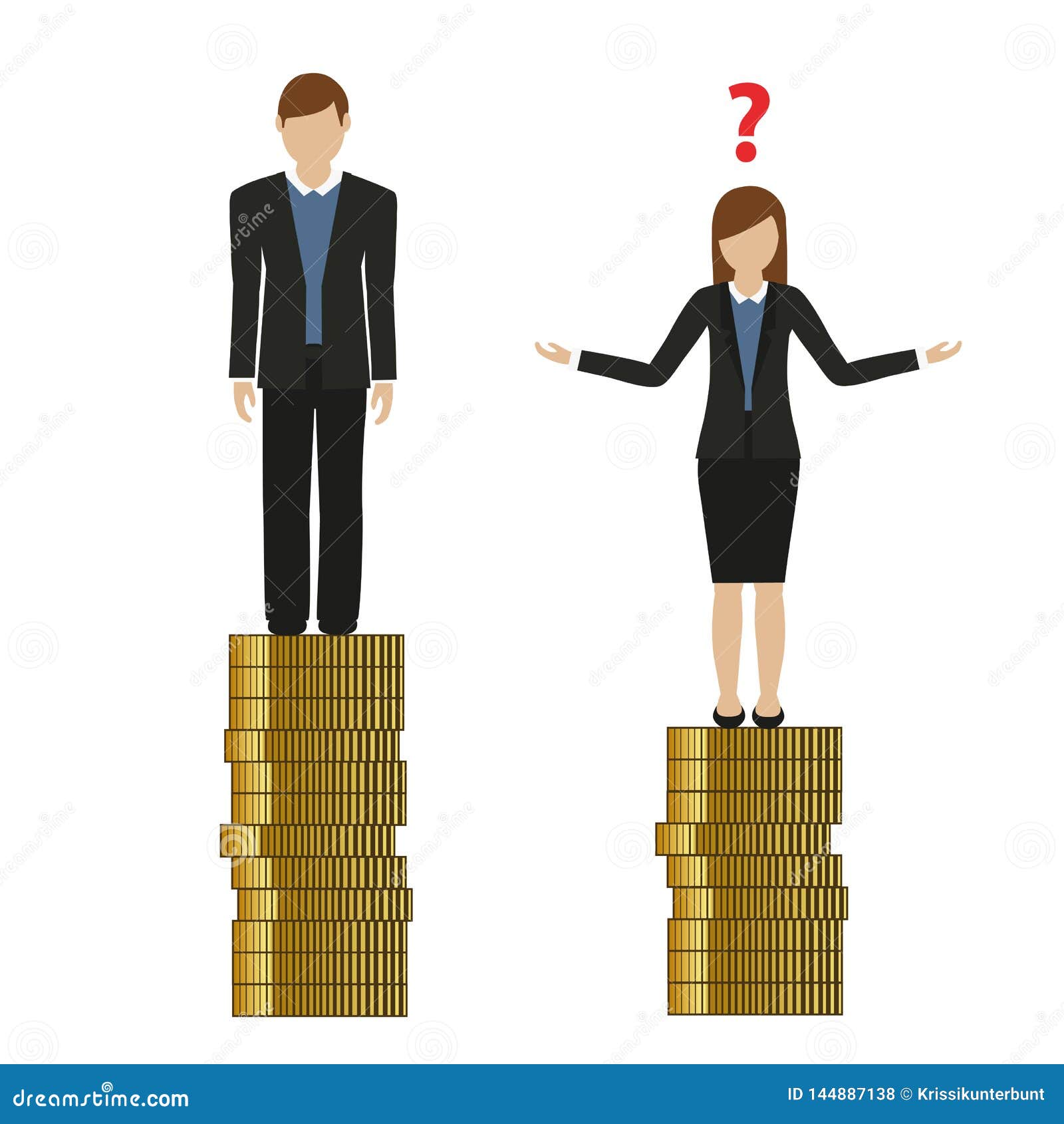 woman earns less money than man discriminates