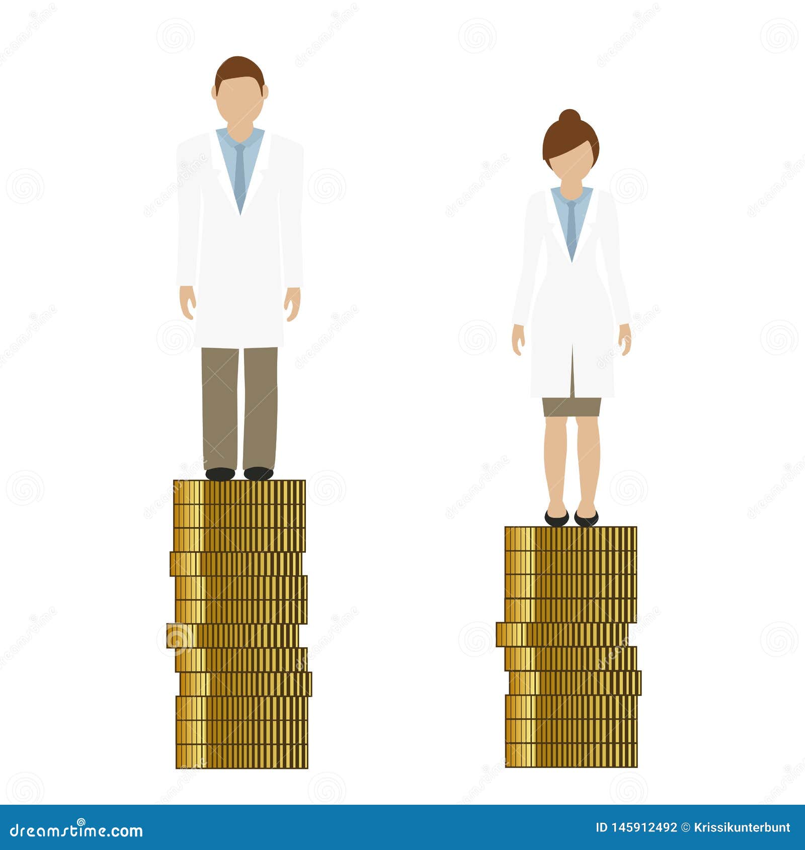 woman earns less money than man doctor discriminates
