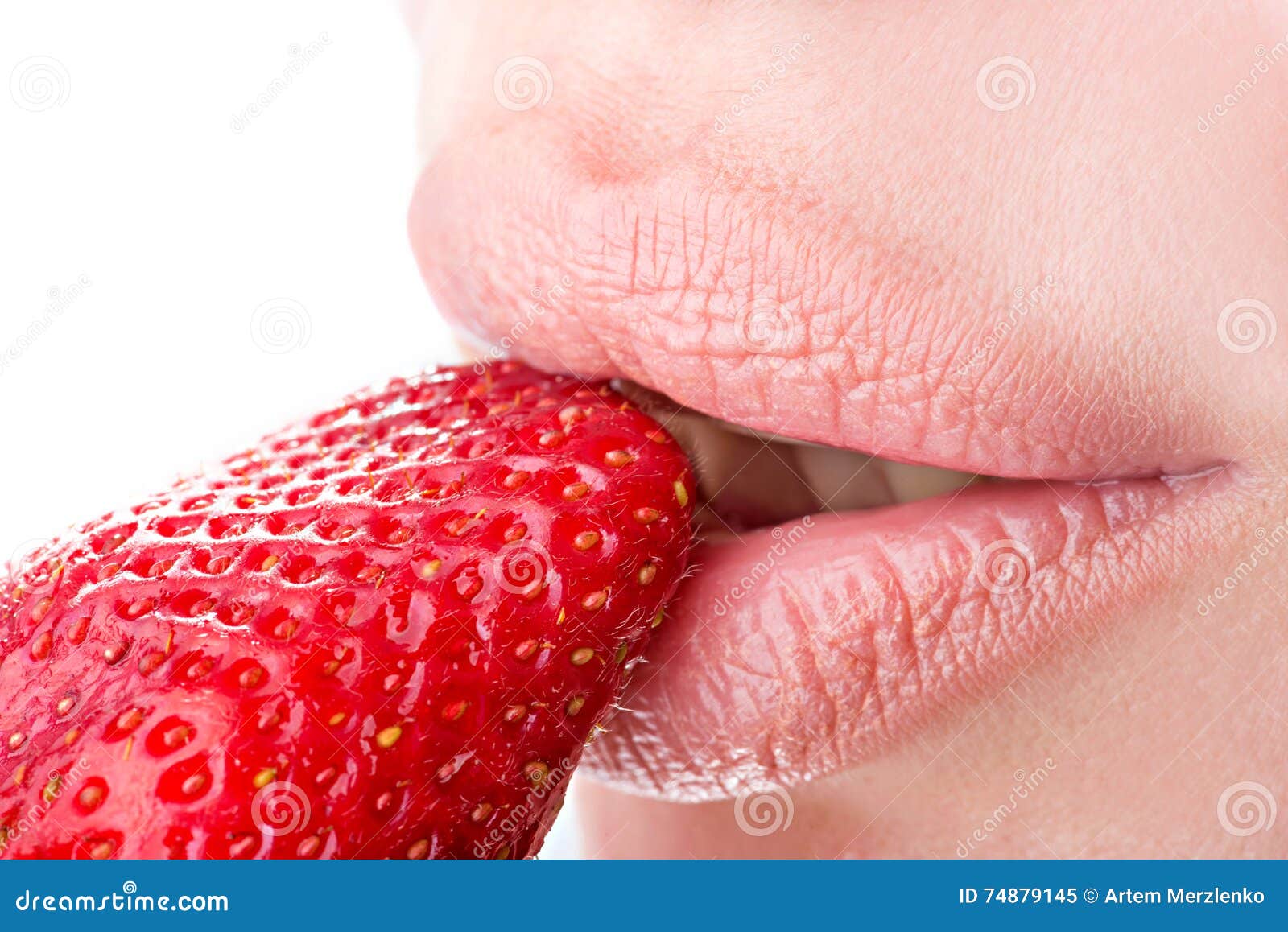 Woman Eat Strawberry Stock Image Image Of Fruit Juicy 74879145