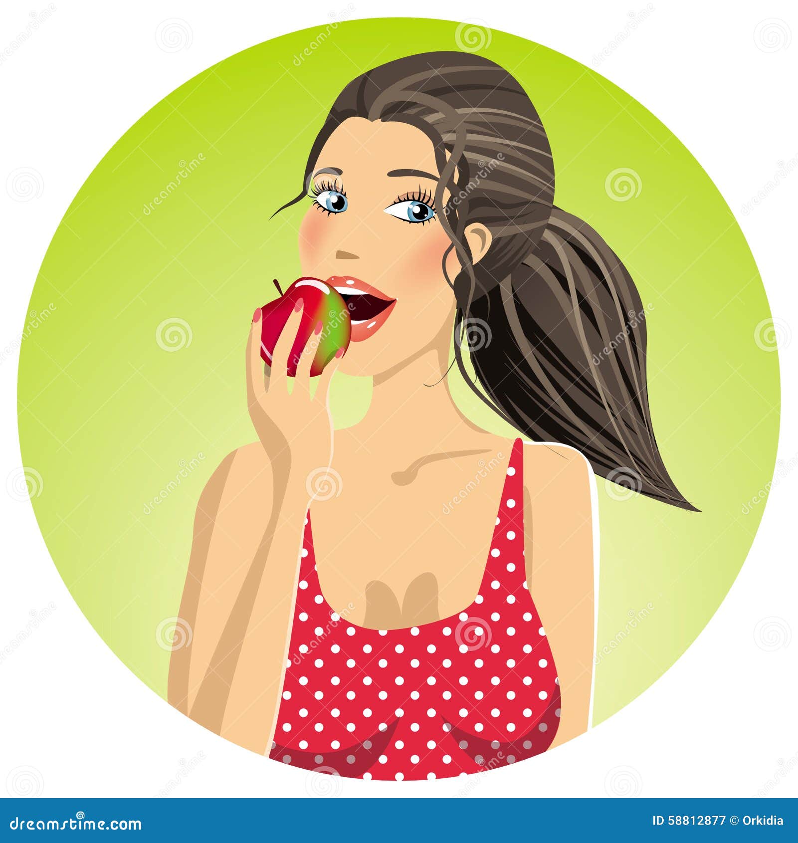 woman eating apple sketch woman eating apple sketch