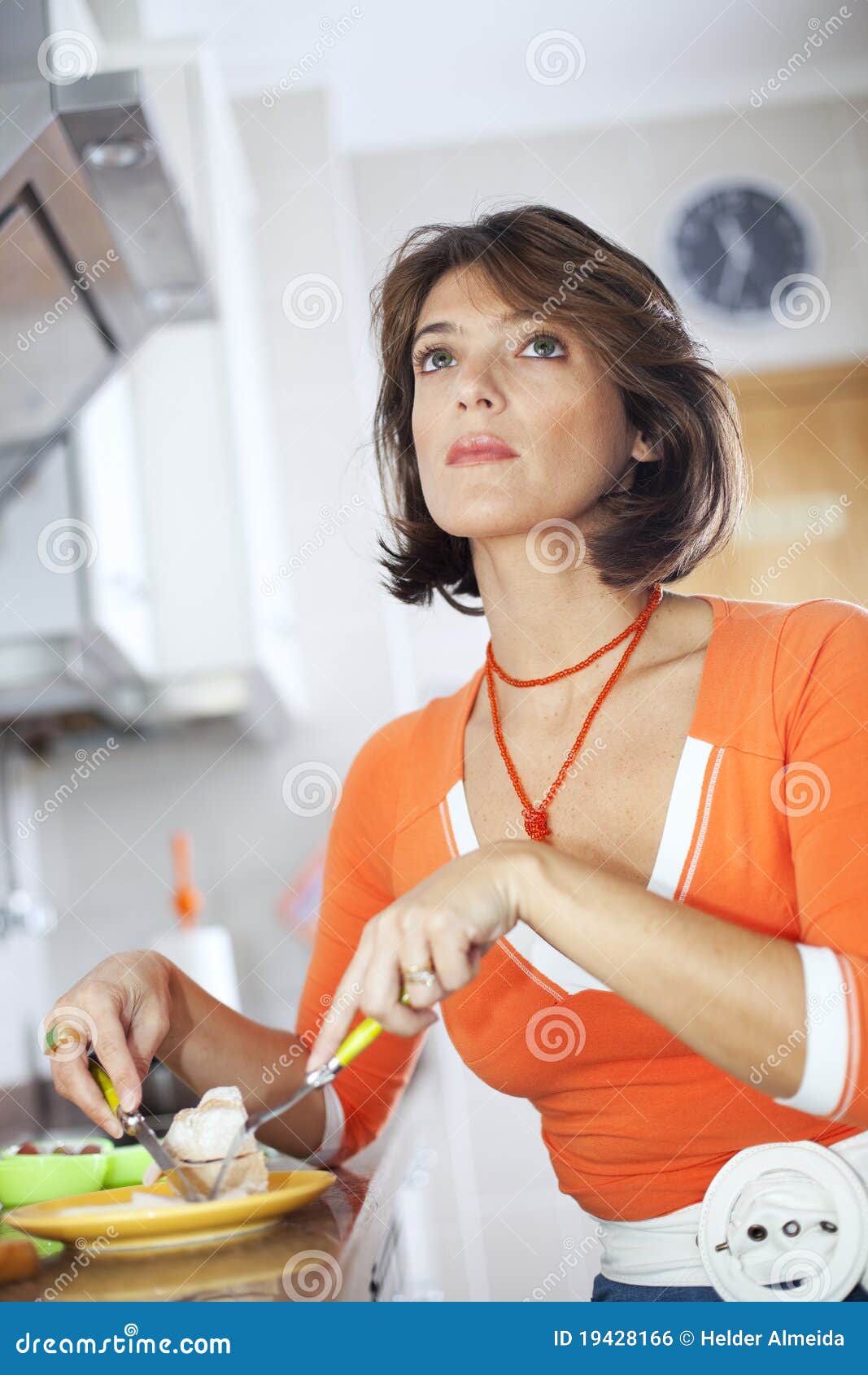 Woman eating her breakfast stock photo. Image of caucasian - 19428166