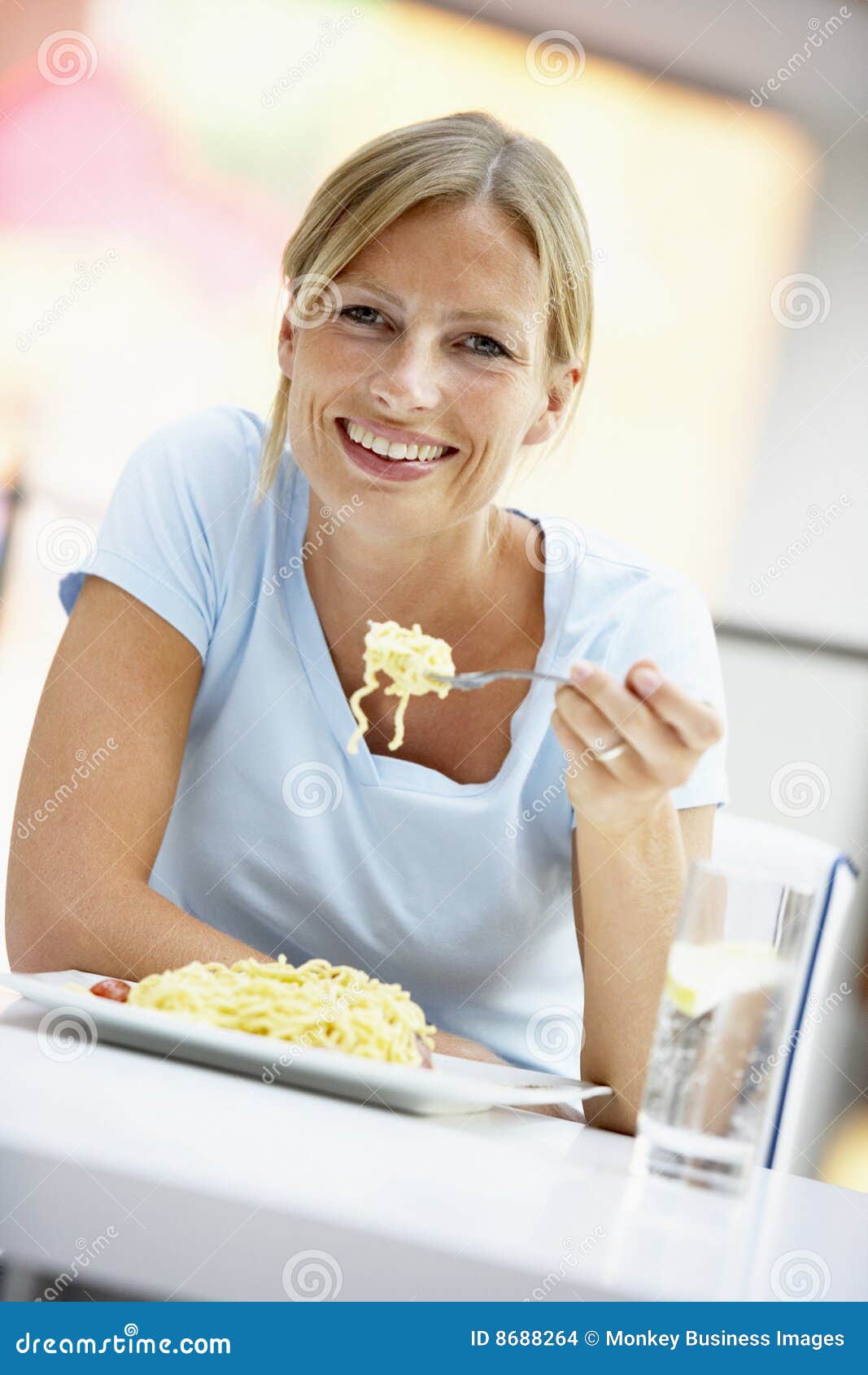 Man And Women Eating At A Cafe 44