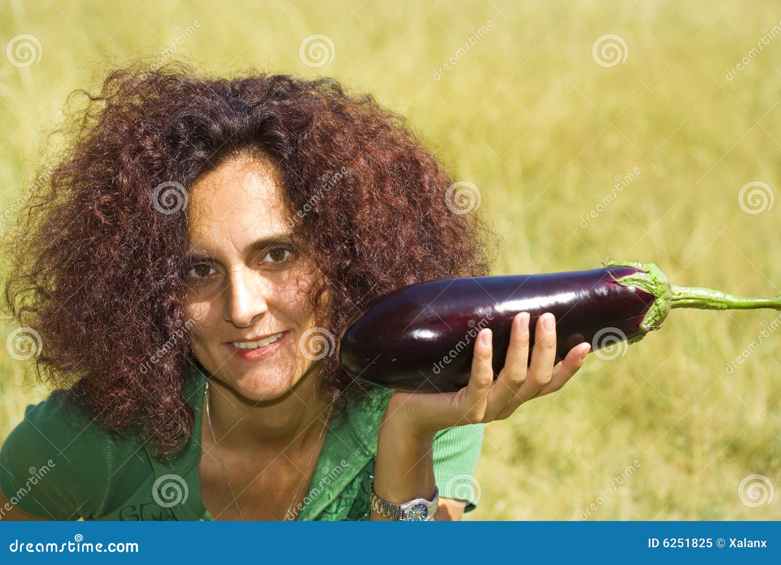 Woman with eggplant stock image. Image of happy, fresh 6251825