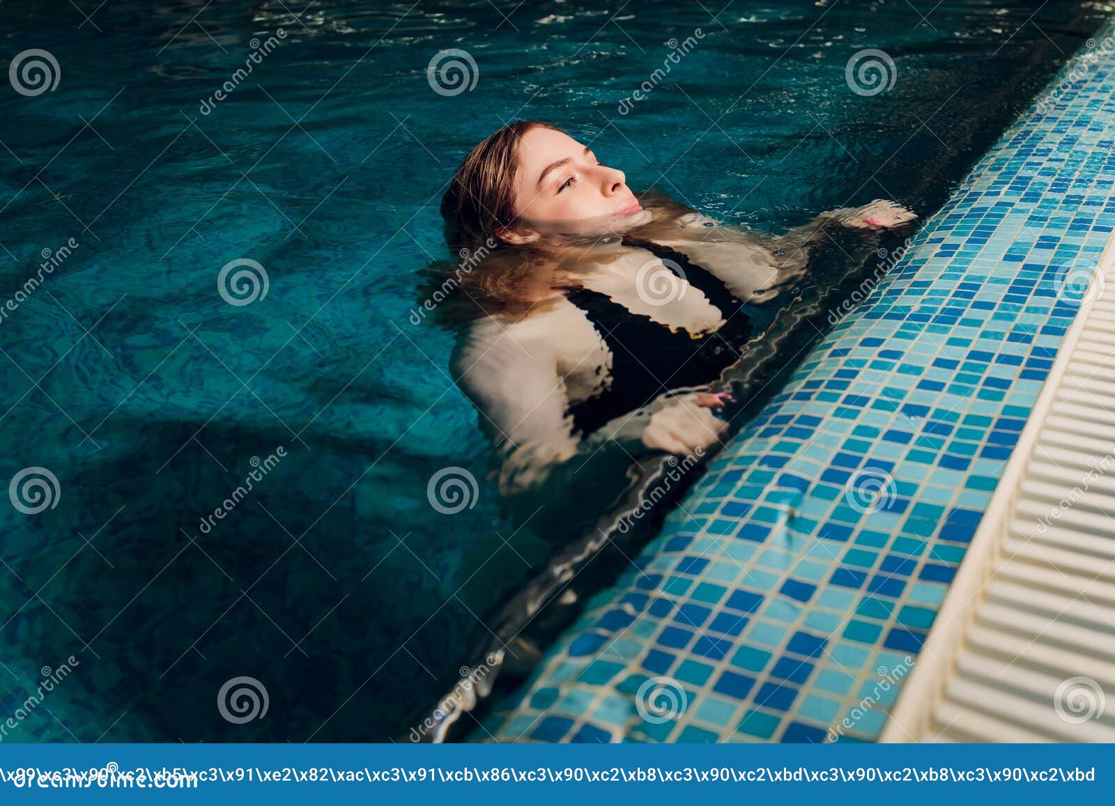 Woman Emerging From Swimming Underwater At The Pool Stock Photo Image Of Adult Closeup