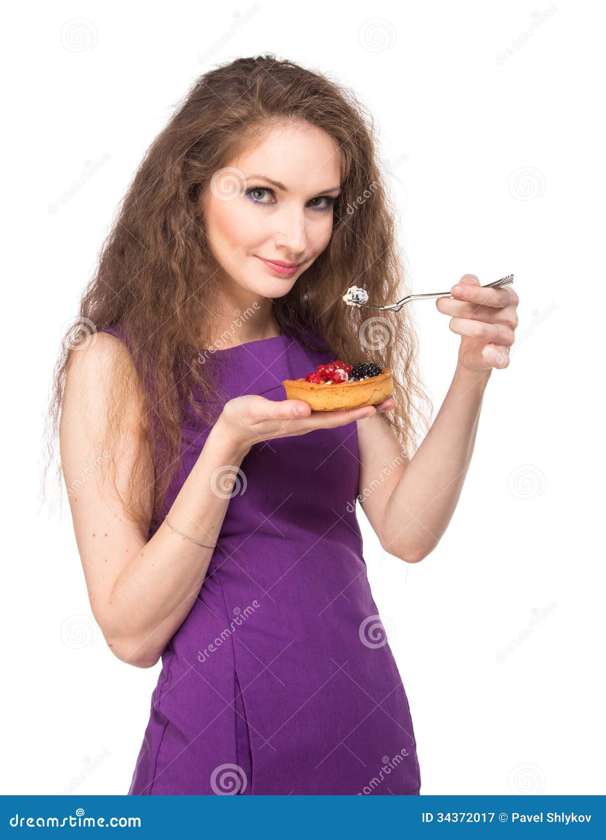 Woman enjoy cake stock image. Image of beautiful, female 34372017