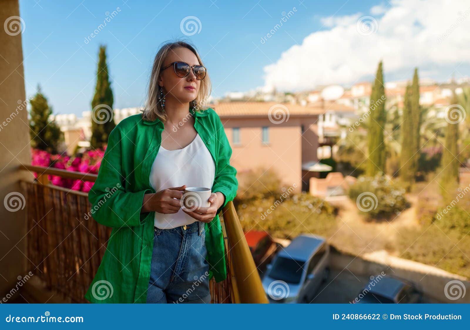 Woman enjoys summer stock photo. Image of calm, relaxation - 240866622