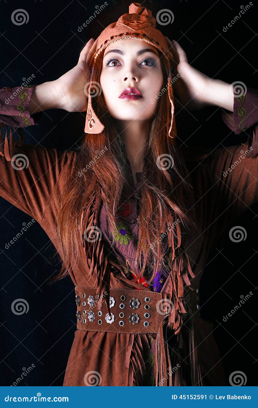 Woman in ethnic dress stock image. Image of bracelet - 45152591