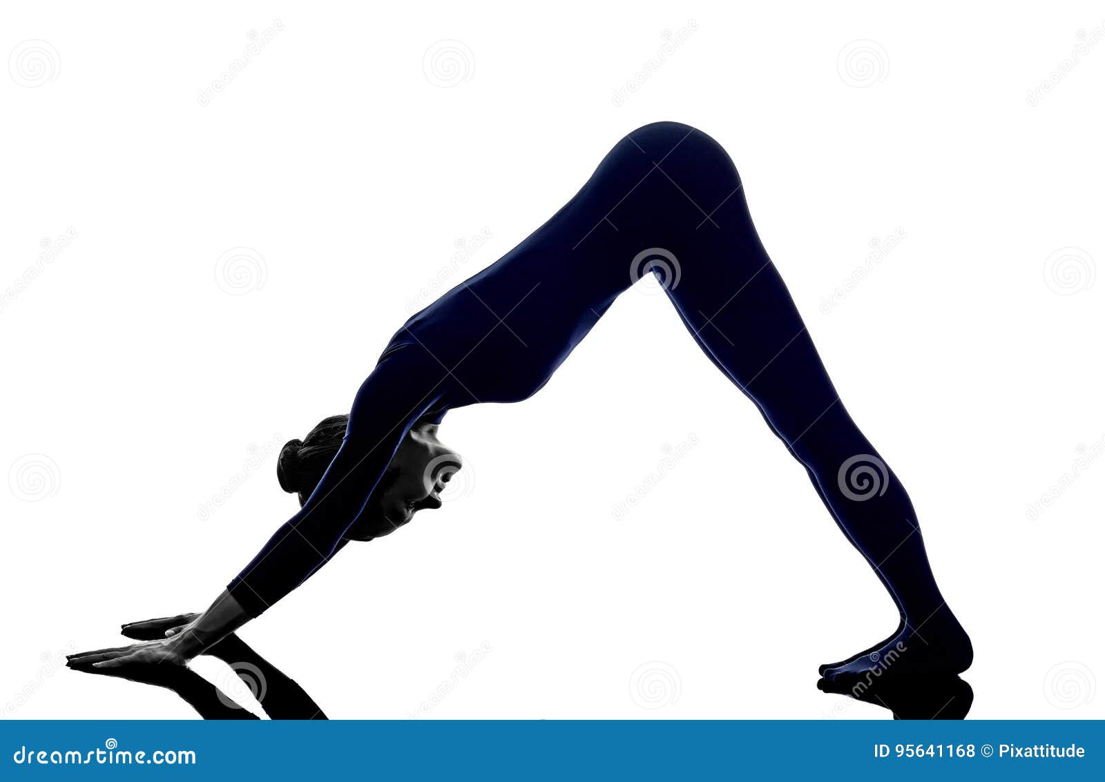woman exercising adho mukha svanasana downward facing dog pose y