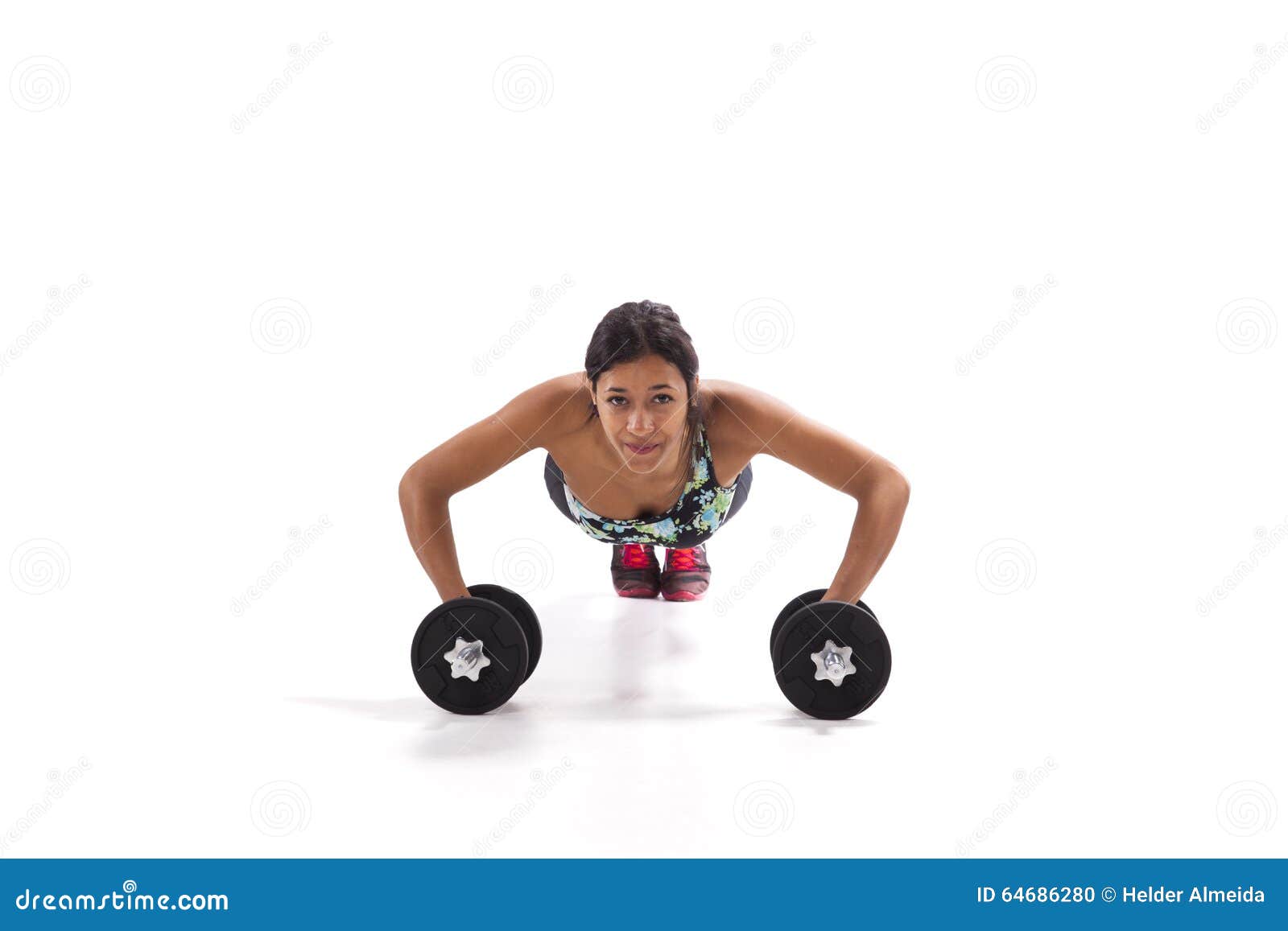 Woman Exercising with Push Ups Stock Photo Image of attractive