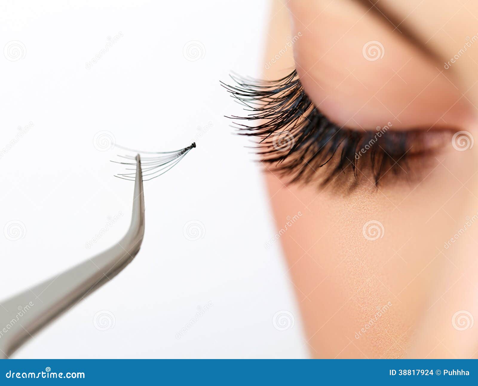 woman eye with long eyelashes. eyelash extension