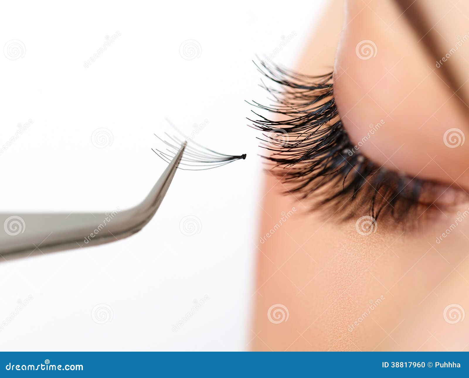 woman eye with long eyelashes. eyelash extension