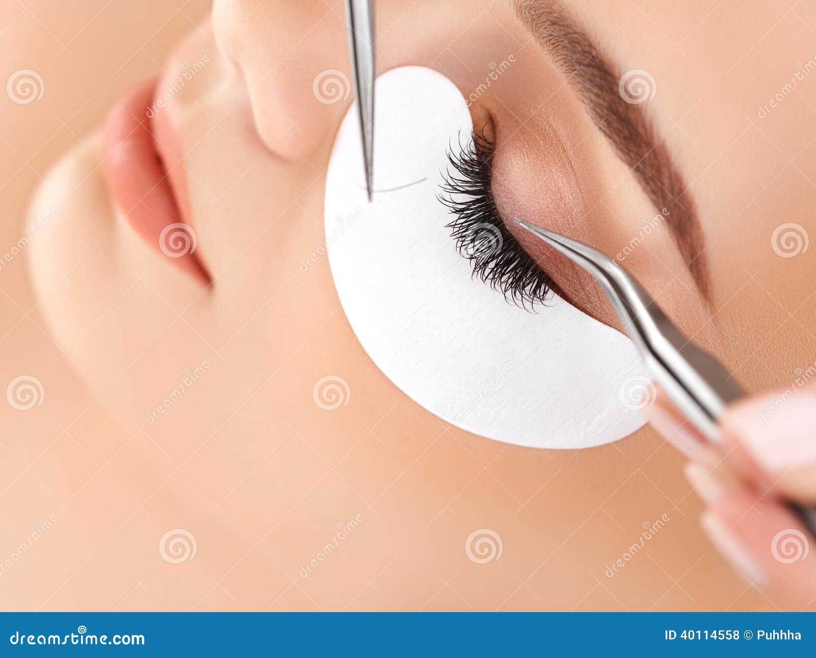 woman eye with long eyelashes. eyelash extension