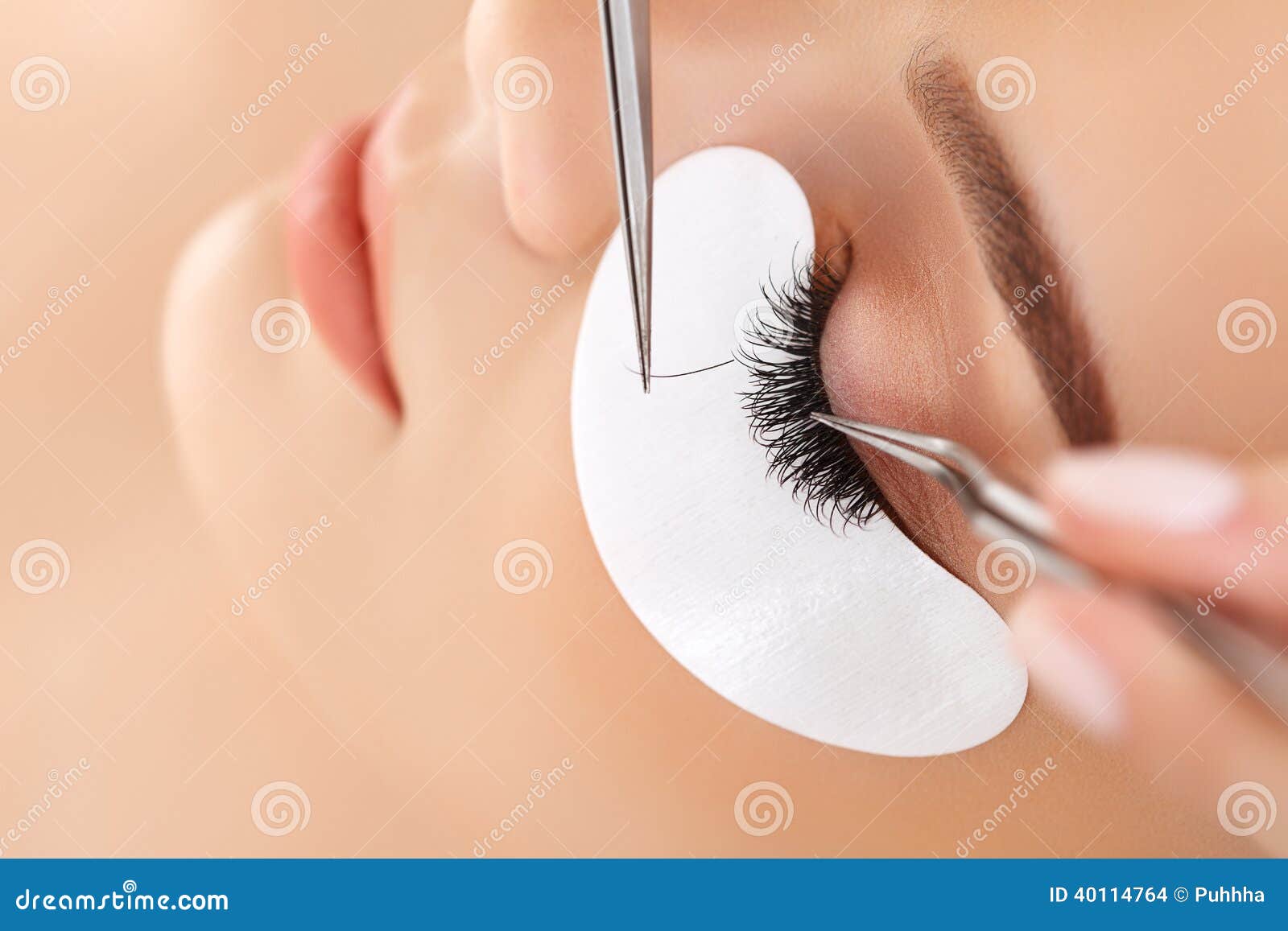 woman eye with long eyelashes. eyelash extension