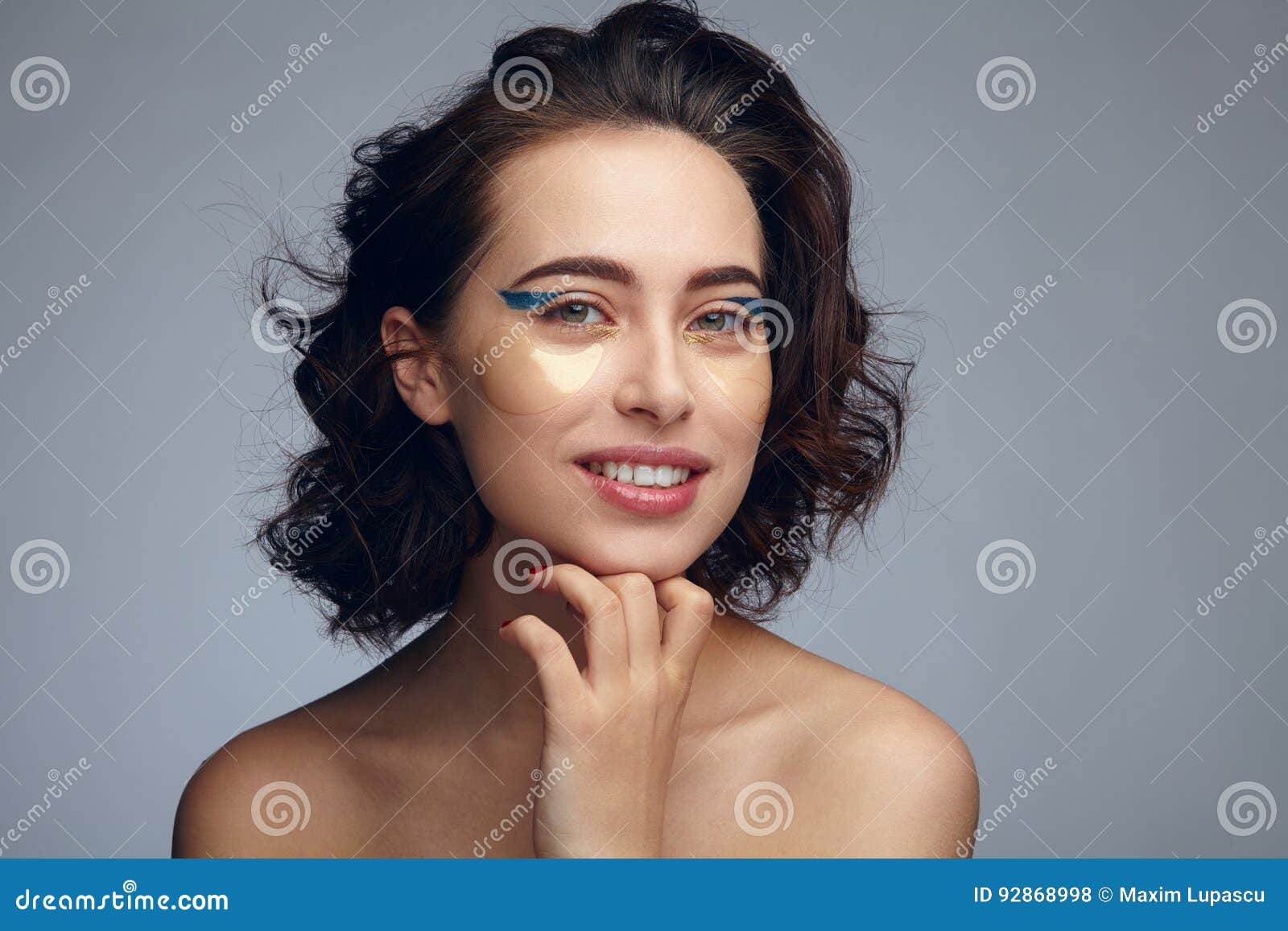 Woman with Eye Mask Applied Stock Photo Image of horizontal, beauty