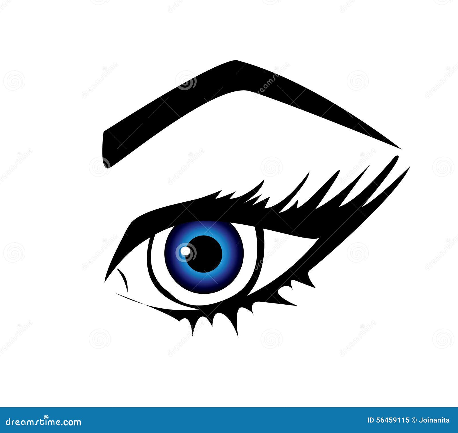 Woman Eye. Vector Illustration Isolated on White Stock Vector