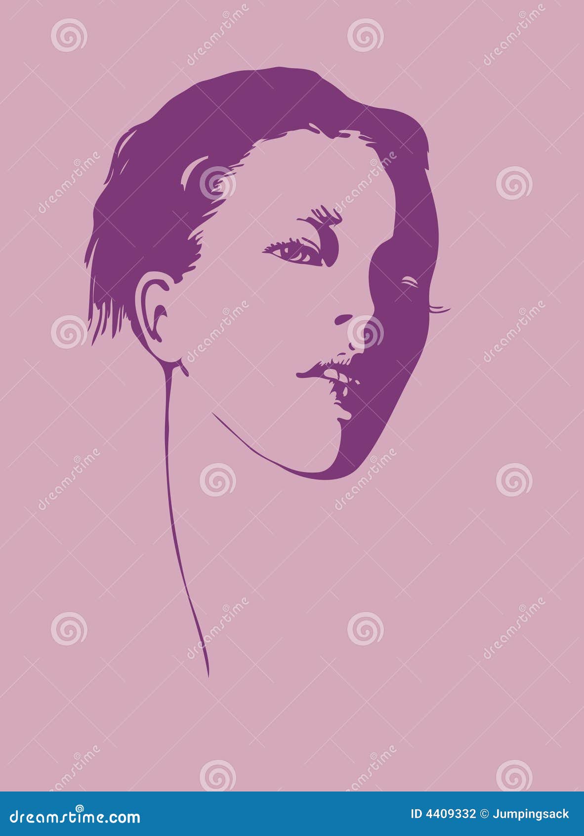 Woman face stock vector. Illustration of black, beauty - 4409332