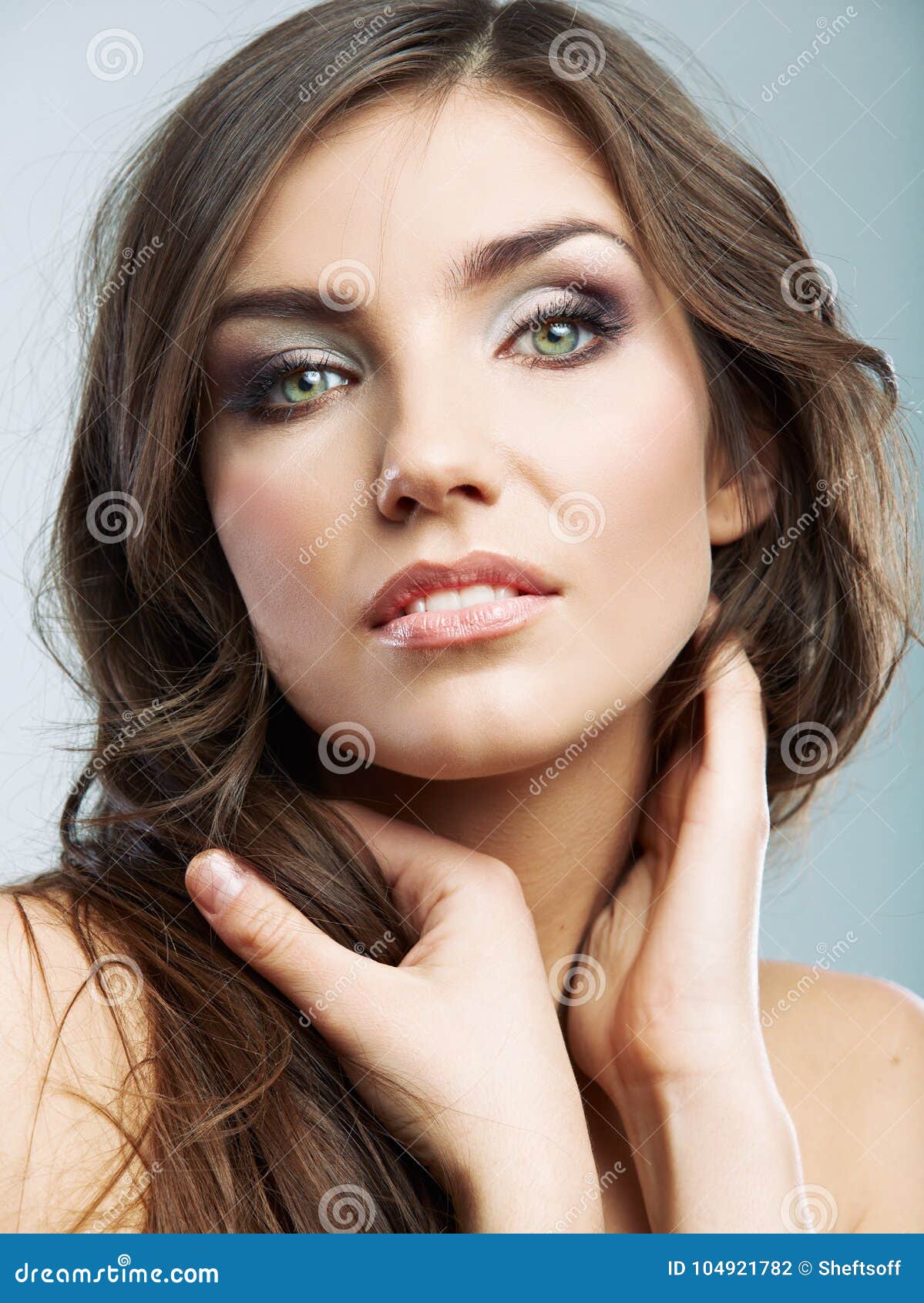 Woman Face Close Up Beauty Portrait. Female Model Isolated. Stock Photo ...