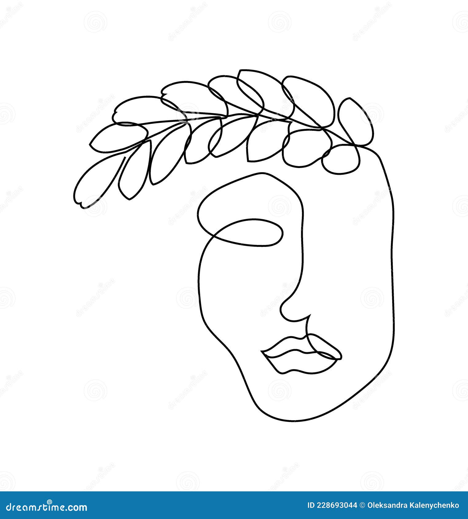 Woman Face with Ficus Branch Continuous Line Drawing. One Line Art of  Females Silhouette Abstraction with Plants Stock Vector - Illustration of  natural, beauty: 228693044