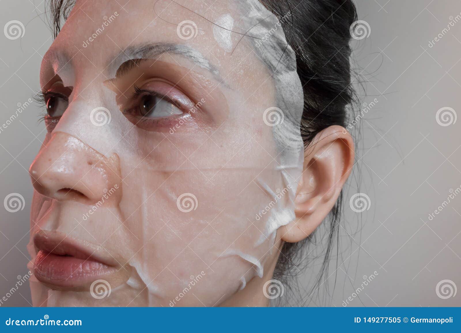 Woman with a face mask stock image. Image of applying - 149277505