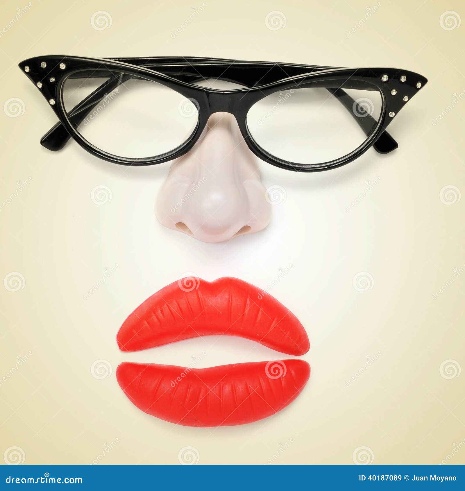 Woman Wearing Fake Nose and Gl Stock Image - Image of isolated, disguise:  2115651