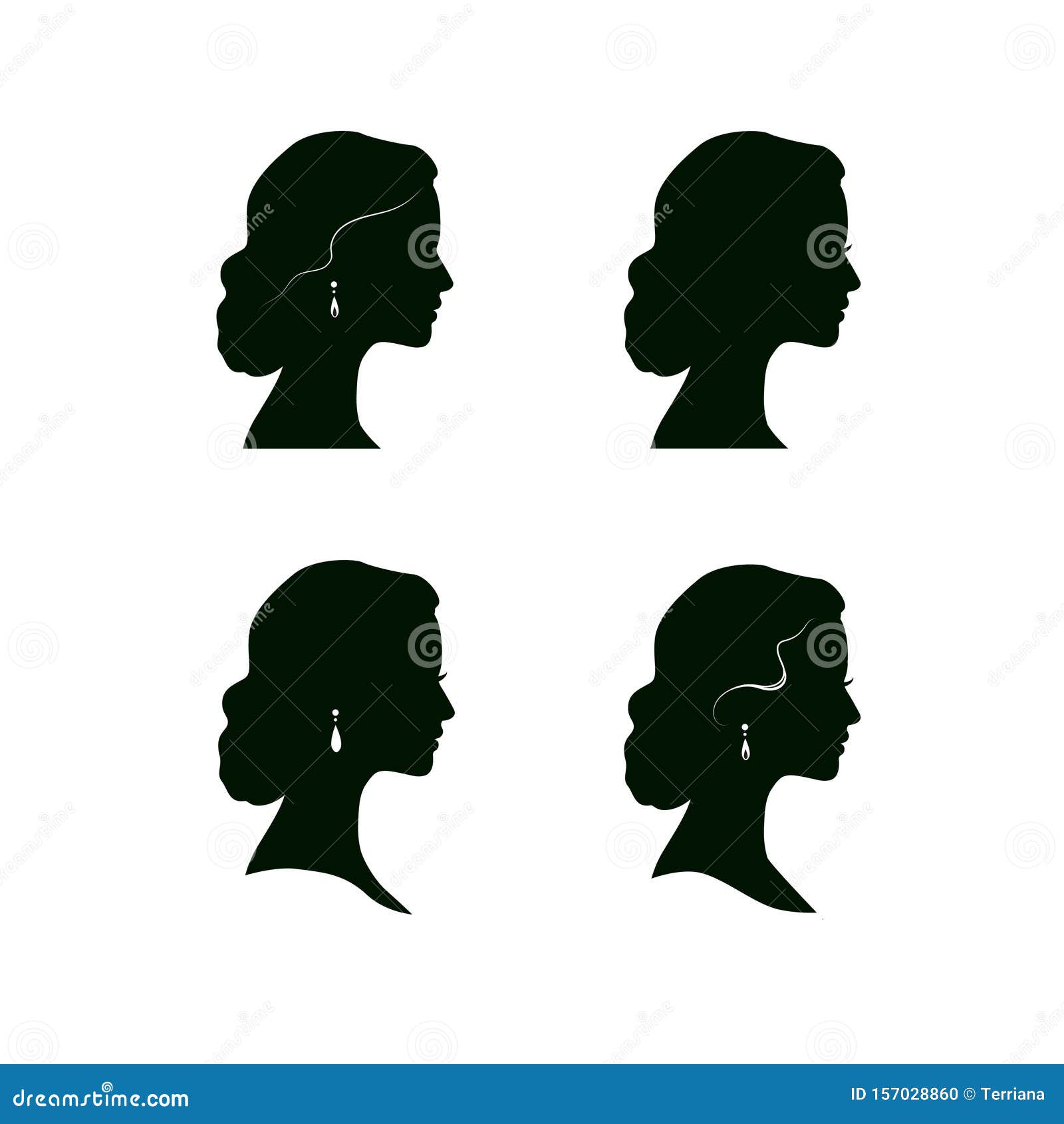 Female Hairstyle Retro Vector Illustration 107945648