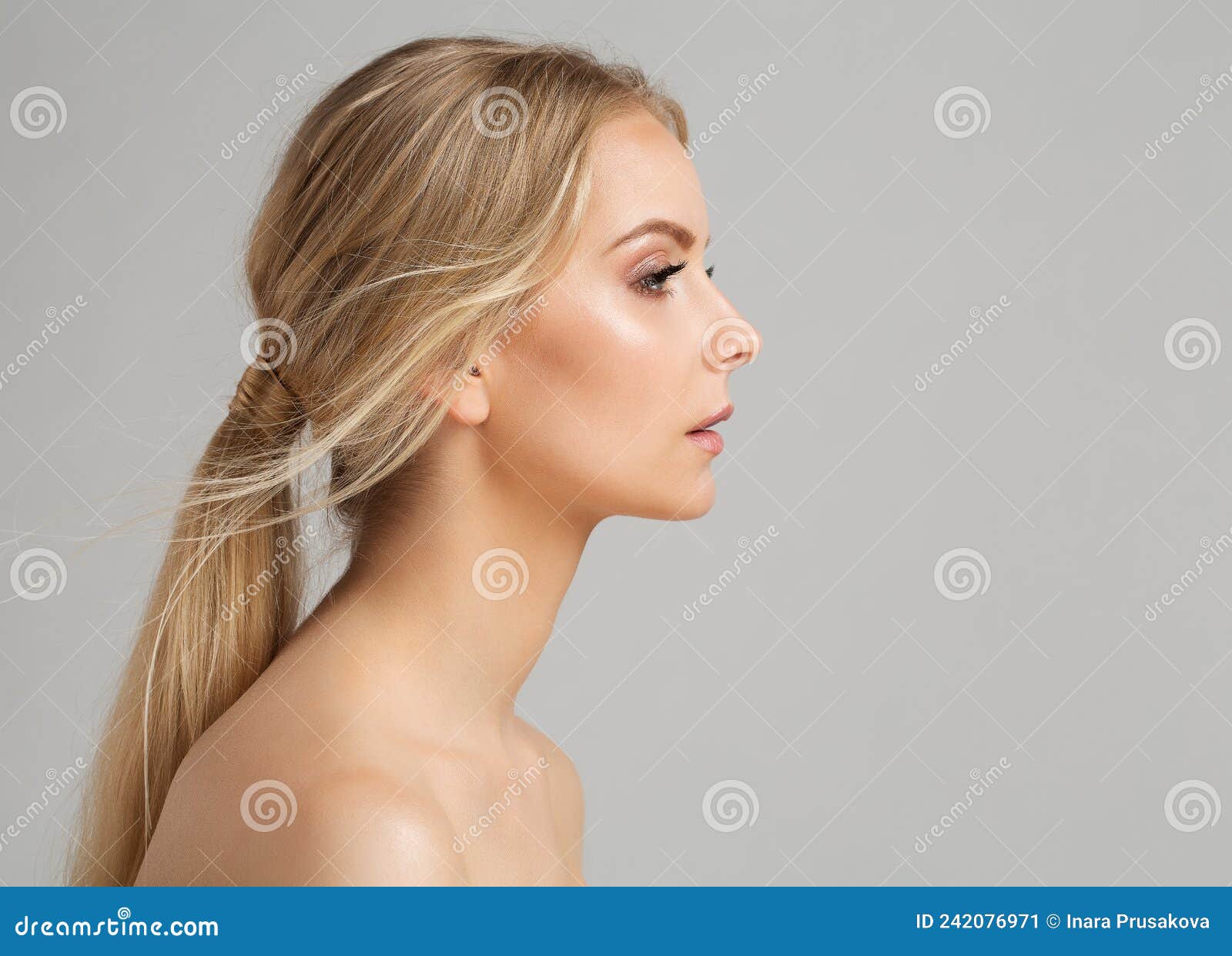 Woman Face Profile Young Girl Portrait With Smooth Healthy Skin Model