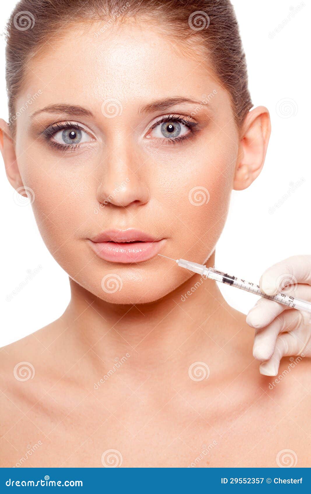 Woman face and syringe stock image. Image of patient 29552357