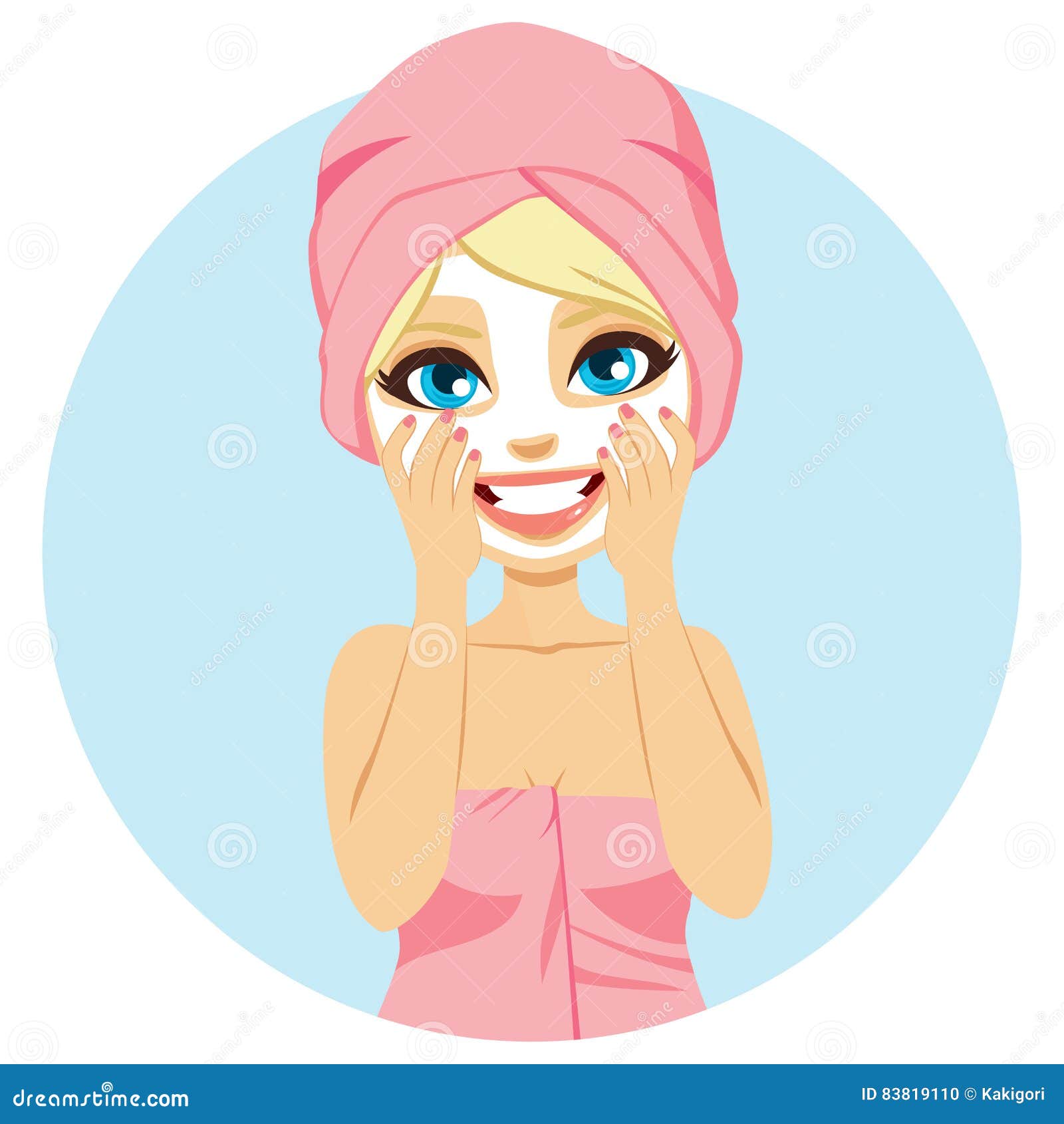Download Woman Facial Mask stock vector. Illustration of blonde ...