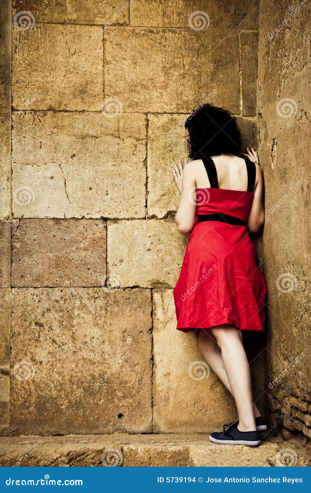 Woman Facing Stonewall Stock Photo Image Of Build Black 5739194