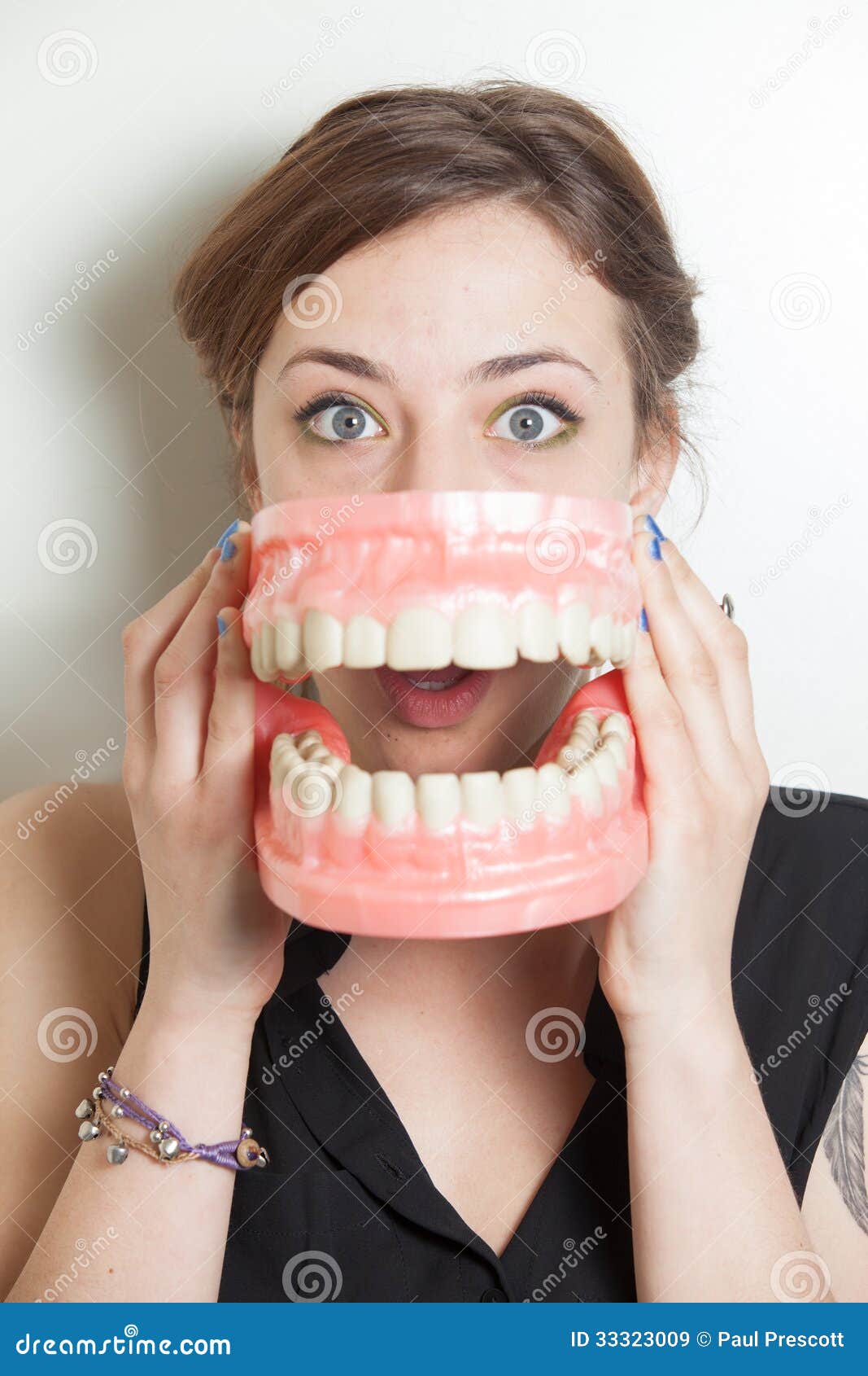 Woman false teeth stock image. Image of health, examine 33323009