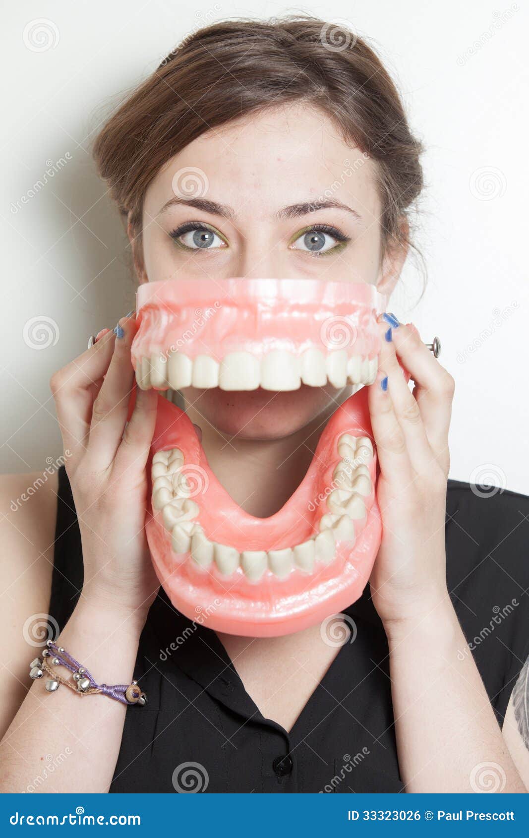 Woman false teeth stock photo. Image of clinic, bizarre - 33323026