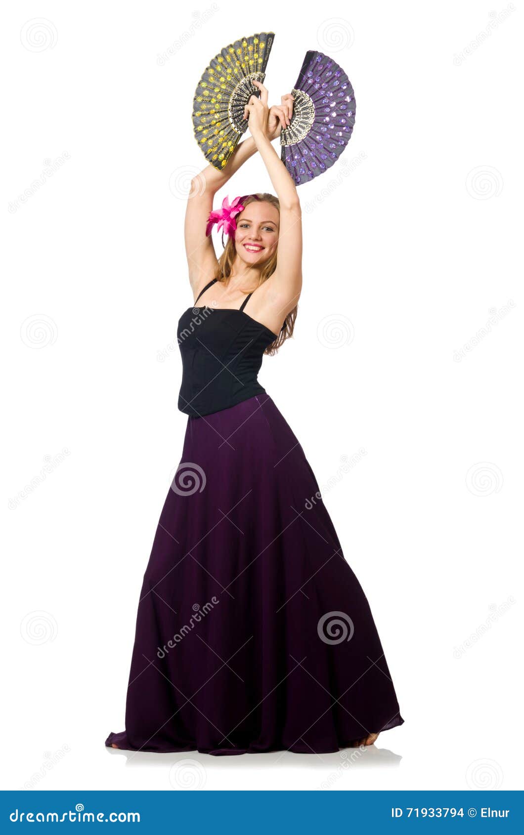 The Woman with Fan Dancing Dances Isolated on White Stock Photo Image of ballet, dancing 71933794